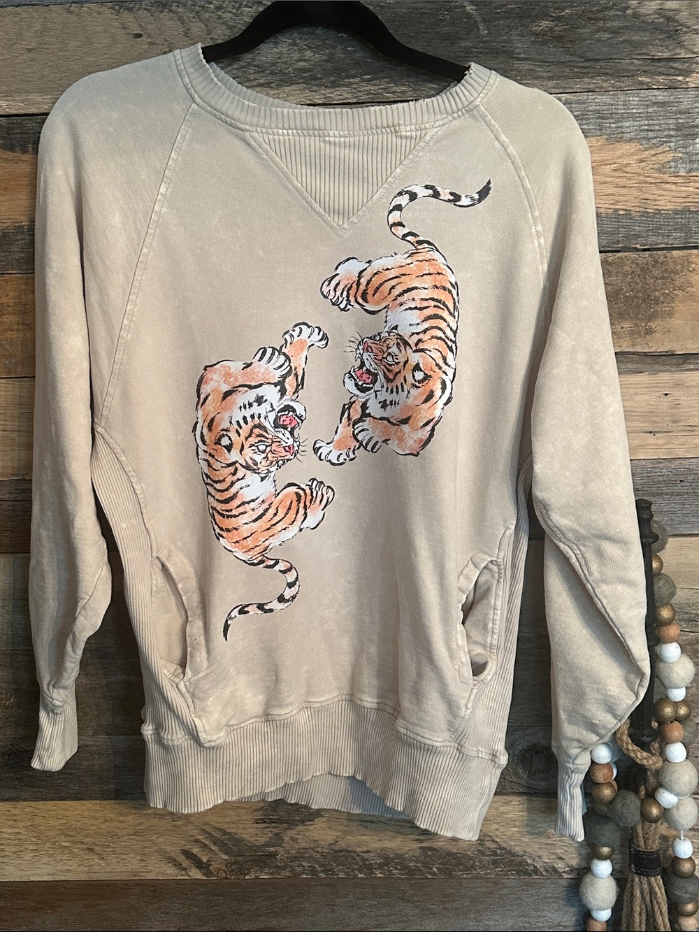 Tan cream Tiger Graphic Sweatshirt Camden